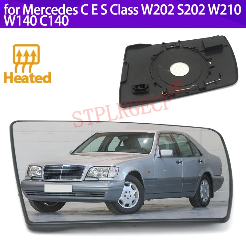 Cristal del Espejo Retrovisor Calentado para Mercedes-Benz C E S W202 W210 W140
