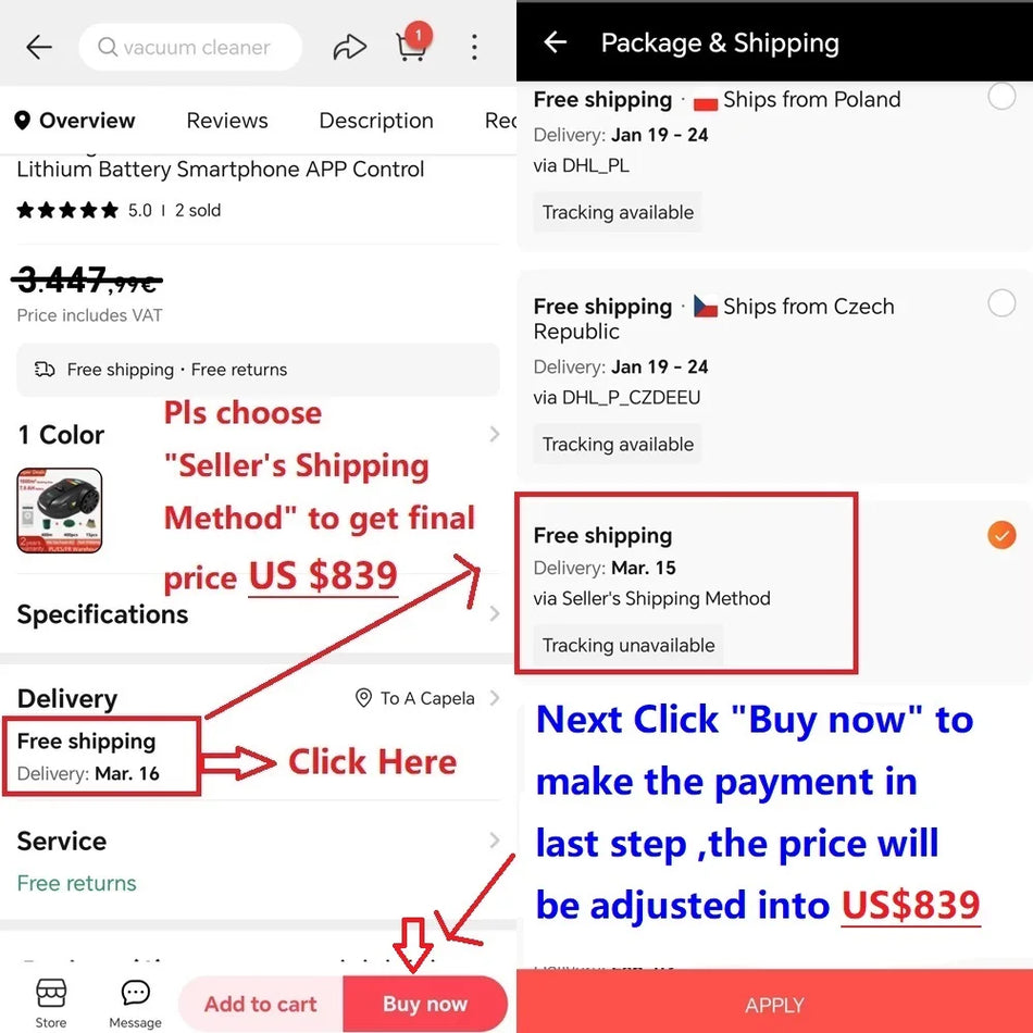 Devvis E1800U Ultraljudsrobotgräsklippare för 1800 m2 område, 7.8Ah batteri