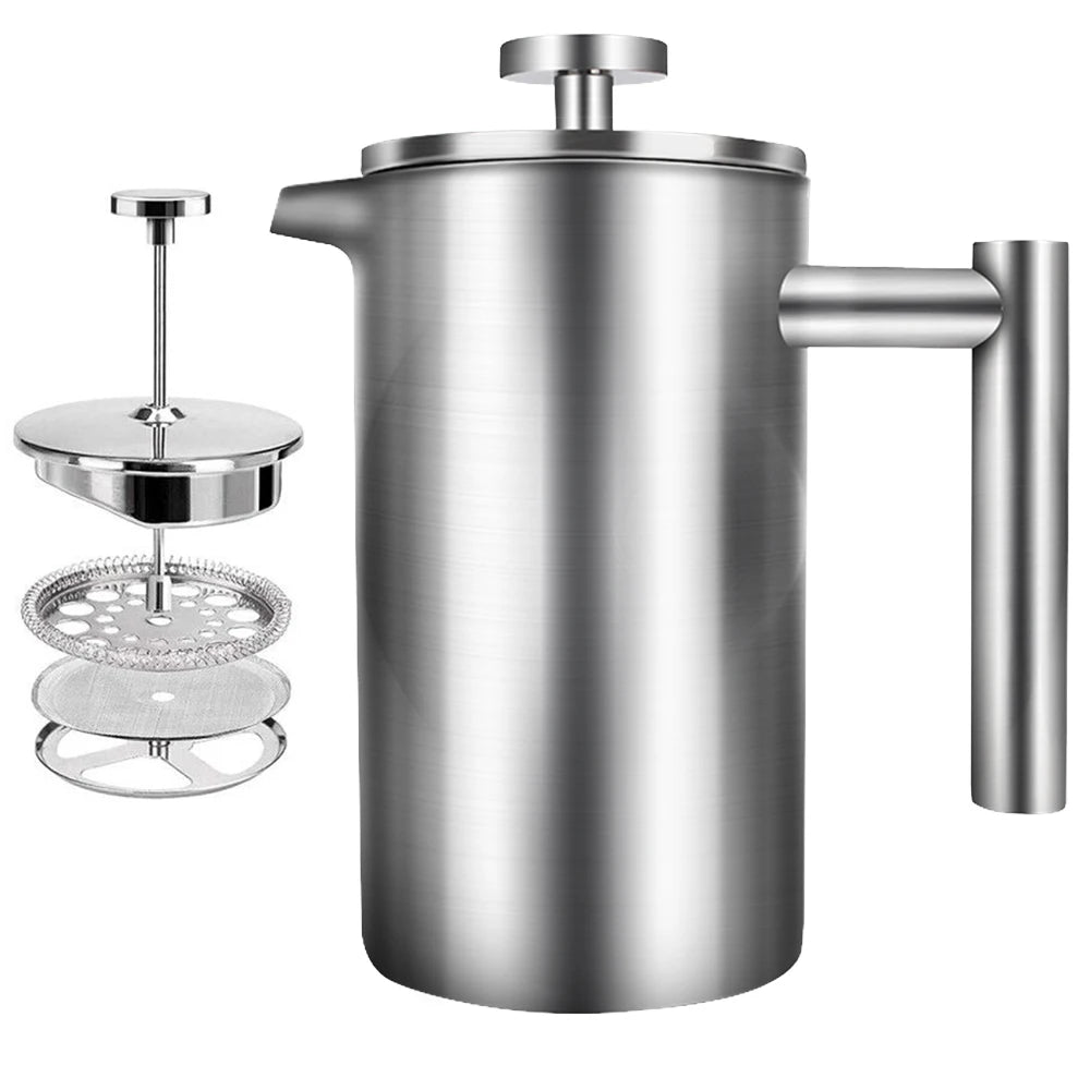 HILIFE Double Wall Stainless Steel French Press Coffee Maker - 350ml &amp; 800ml