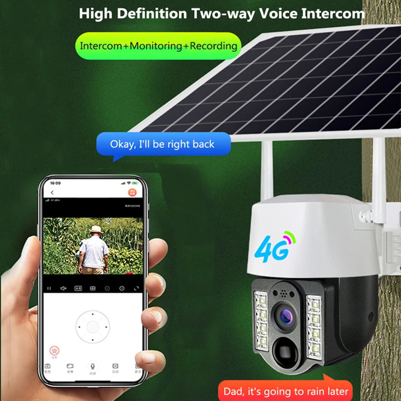 Solar WiFi PTZ Camera 4G Sim 10X Zoom &ndash; Auto Tracking