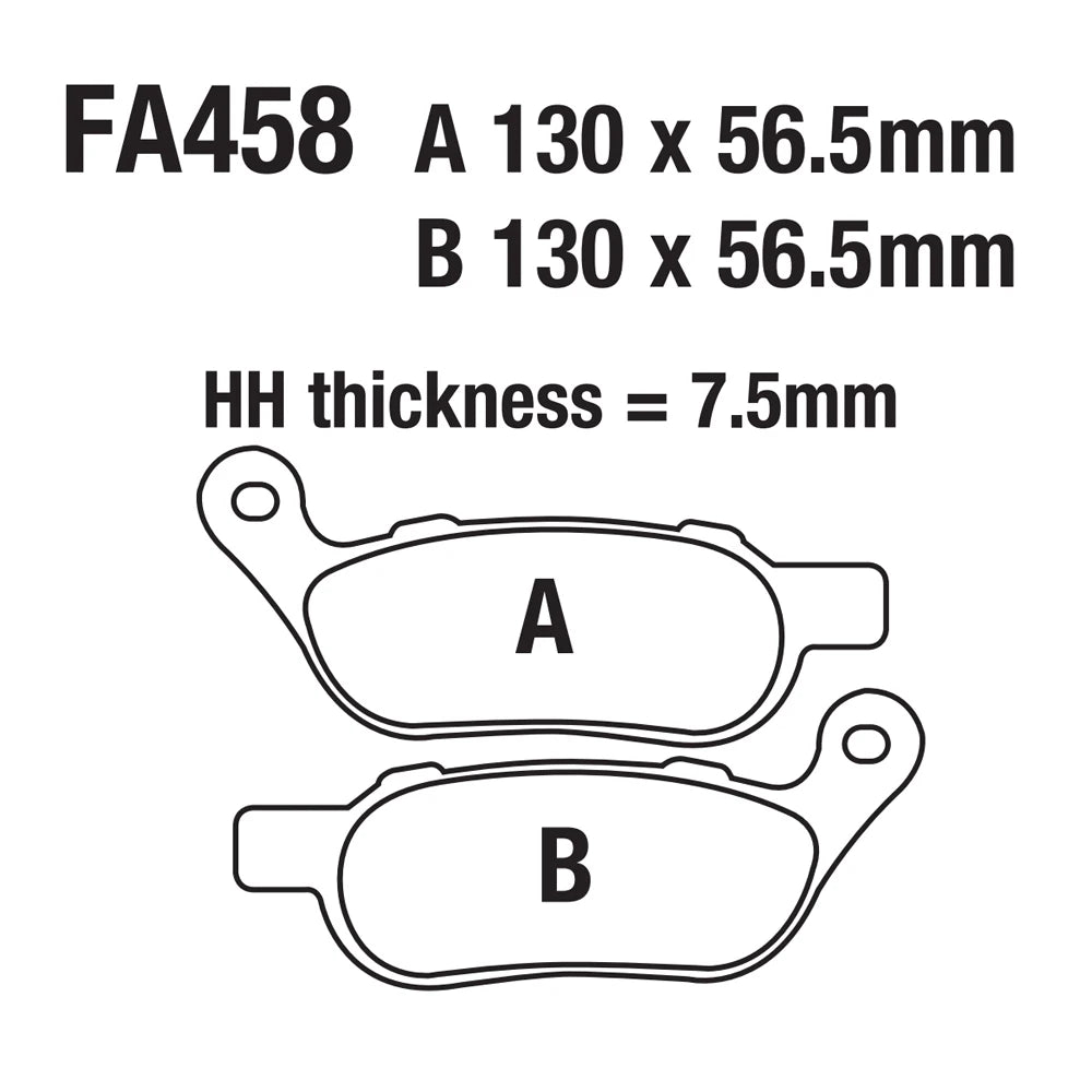 USERX FA458 Harley Disc Brake Pads - Semi Metallic Type