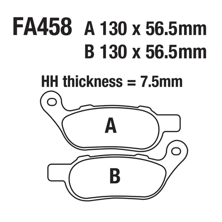USERX FA458 Harley Disc Brake Pads - Semi Metallic Type