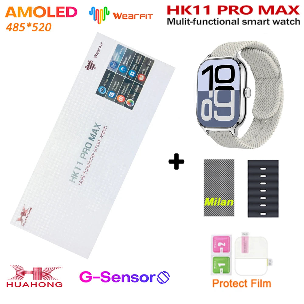 HK11 Pro Max Smartwatch 2025 &ndash; AI Chat Robot AMOLED Display mi-sil-oc-black