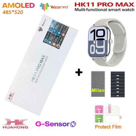 HK11 Pro Max Smartwatch 2025 &ndash; AI Chat Robot AMOLED Display mi-sil-oc-black