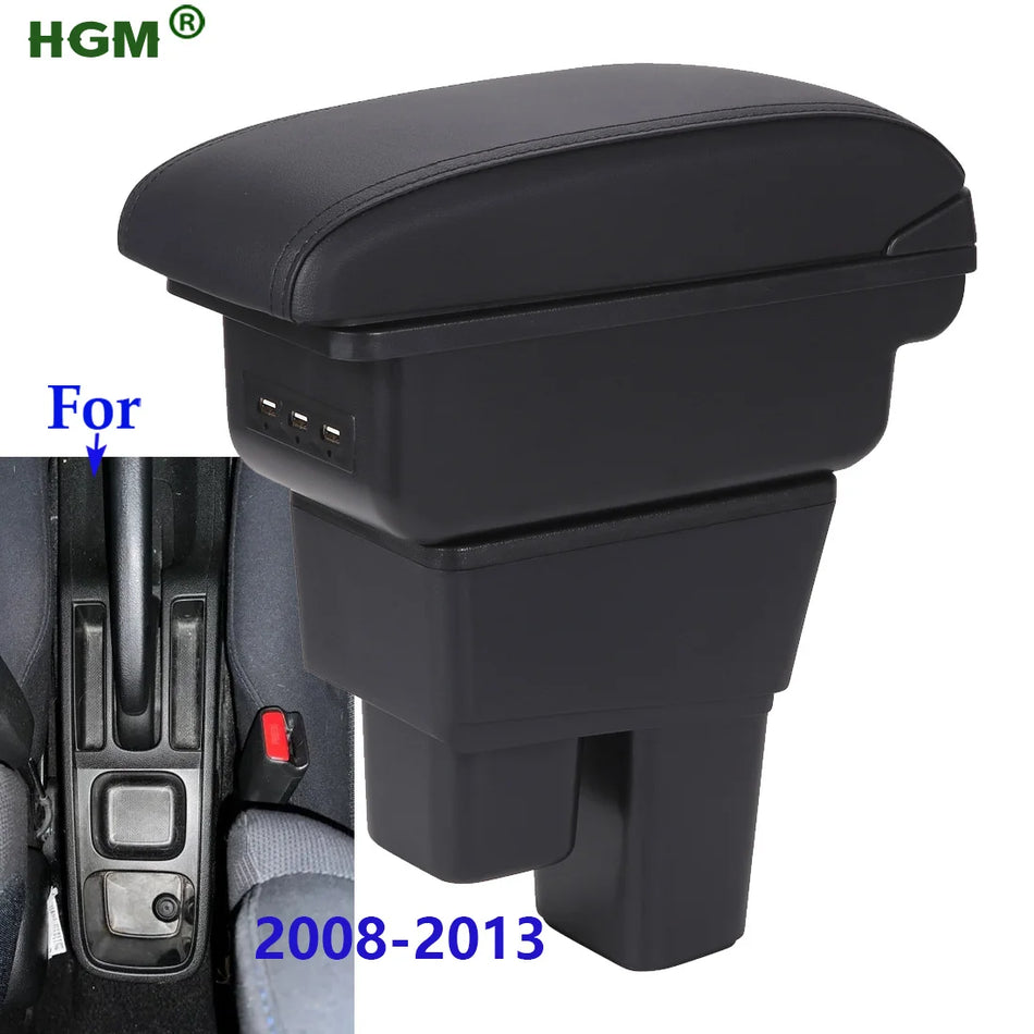 Honda Jazz 2009-2013 için Deri Depolama Kolçak Kutusu, PU Deri ABS Kasa ile, 2008-2013 Honda Fit Jazz ile de Uyumlu