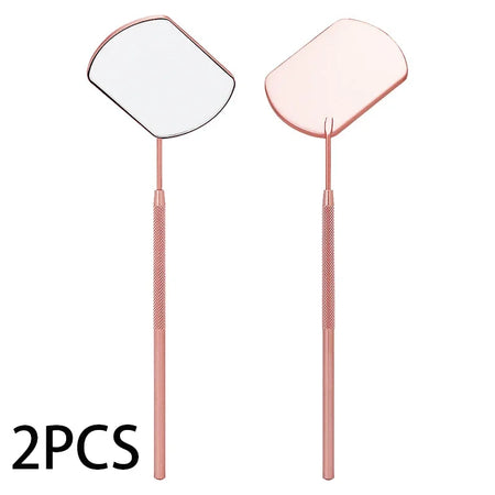 DUTRIEUX Stainless Steel Grafting Eyelash Extensions Checking Mirrors - 2 PCS Set Rose gold