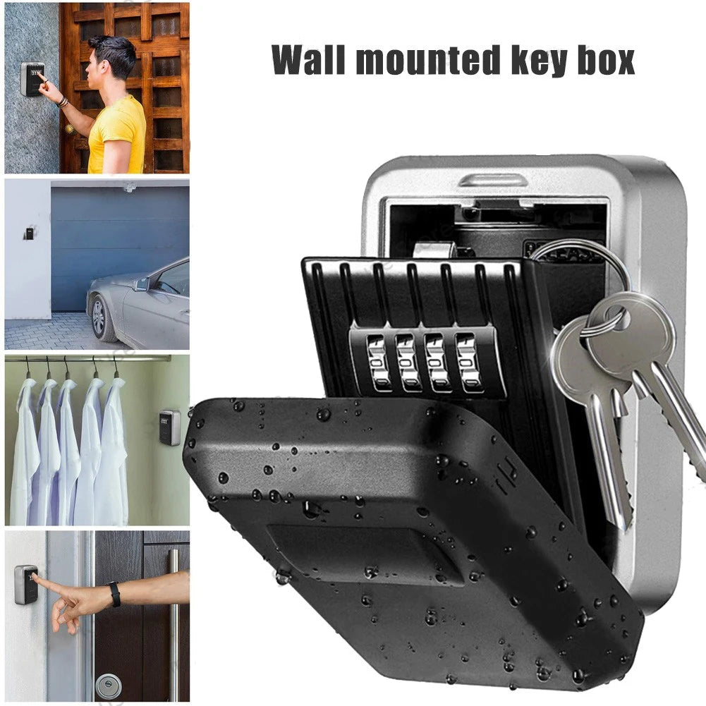 Wall Mount Key Storage Secret Box &ndash; 4 Digit Combination Lock
