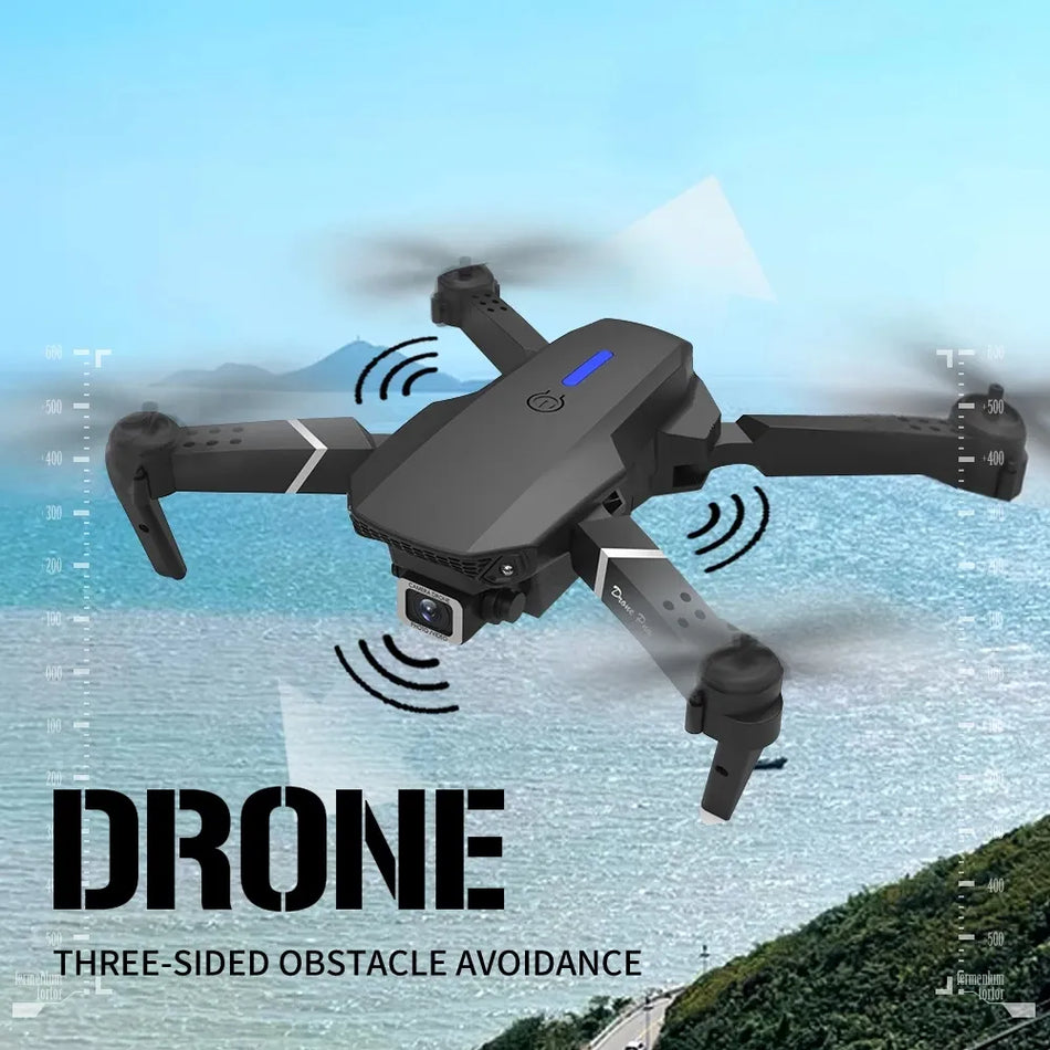 🟠 E88 Профессиональный широкоугольный RC Dron HD 4K -режим режима складной вертолетный самолет квадрокоптер Drone Kid Gift Toys
