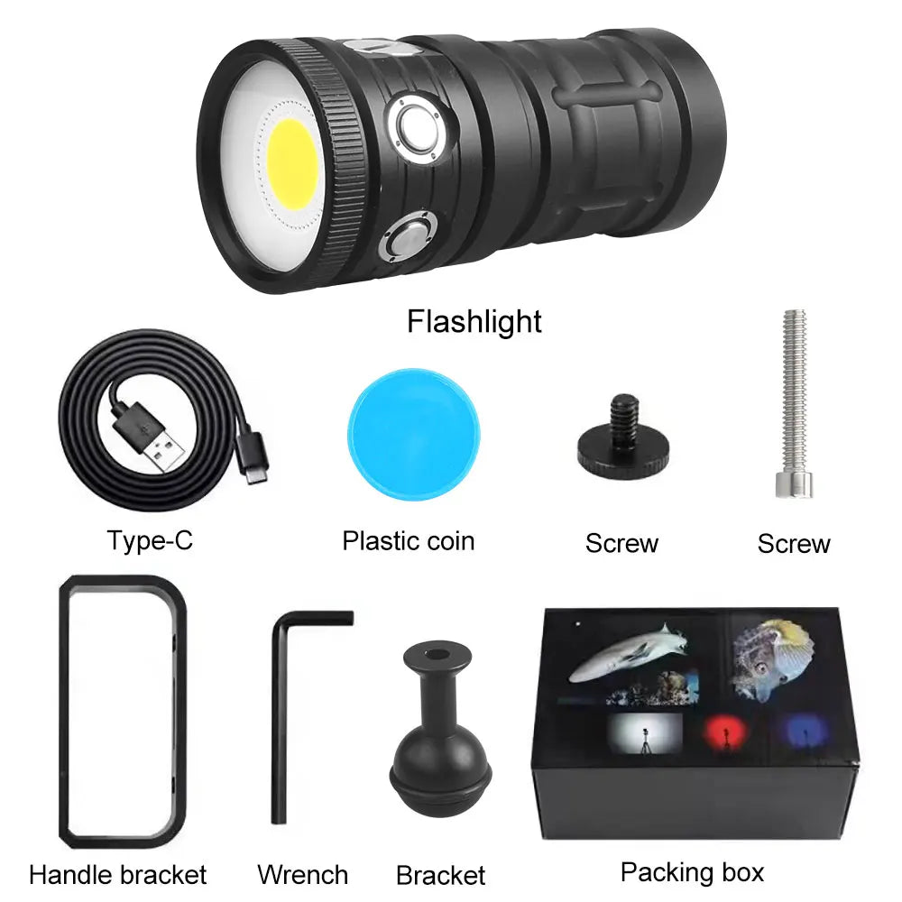 VASTFIRE Professional LED Diving Flashlight &ndash; 18000 Lumens Waterproof Illumination