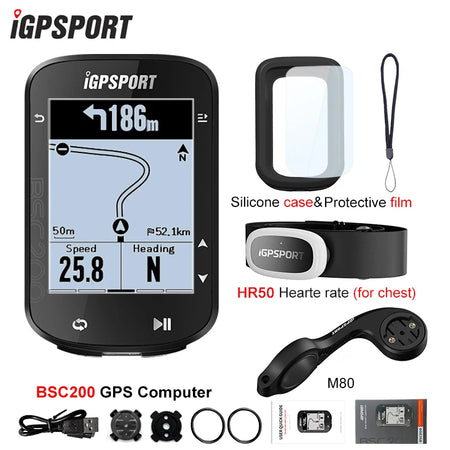 IGPSPORT BSC200 &ndash; Wireless GPS Navigation and Cycling Odometer BSC200 with HR50