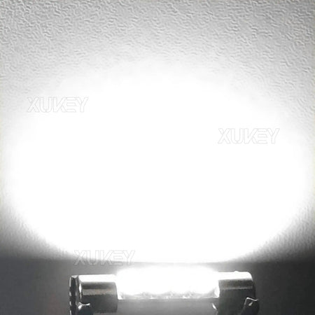 4x 28mm 29mm 6614F Festoon LED Light Bulb White Super Bright 6612F 6641 LED Bulb 6000k for Vanity Mirror Lights Sun Visor Lights by InterCyprus Trading Ltd