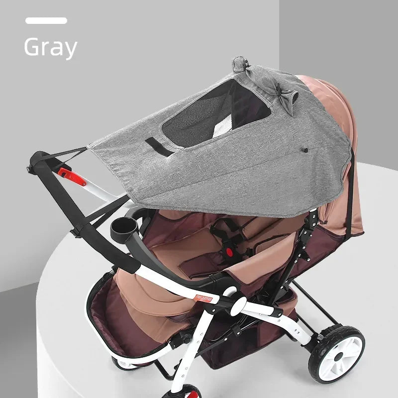 Universal Baby Stroller Sun Shade &ndash; Ultimate UV Protection for Infants Gray with viewing