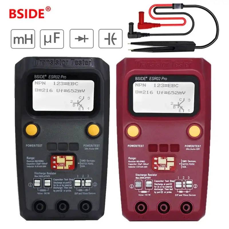 BSIDE ESR02Pro Transistor ESR SMD Tester With LCD Meter