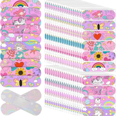 50pcs Cartoon Kawaii Girls Horse Band Aid Plasters - Adhesive Wound Dressing random pattern / 72x19mm