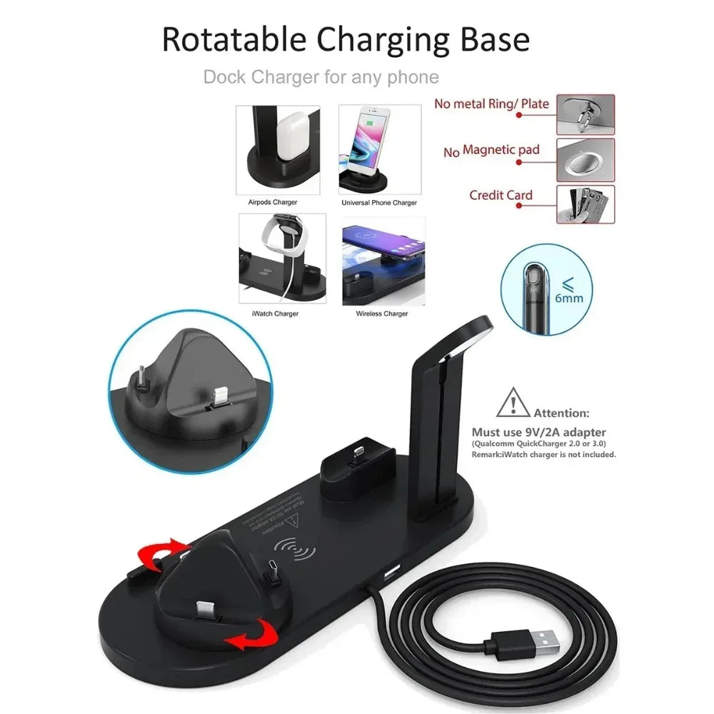 Opansten Wireless Charger Stand &ndash; Three Ports Fast Charging