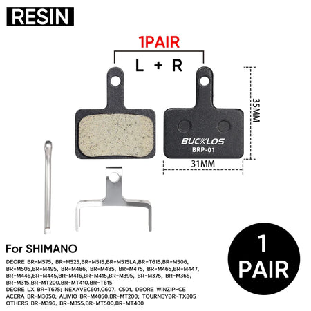BUCKLOS BRP-01 Resin Disc Pad &ndash; Wear Resistant Disc Pad Resin 1Pair