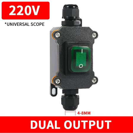 IP65 Waterproof Outdoor Rocker Switch with LED Indicator and Inline Cord
