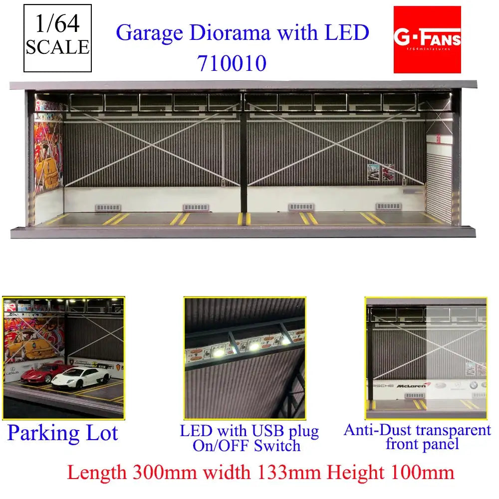 GFans 1:64 Diorama Car Garage &ndash; LED Lights Display 710010
