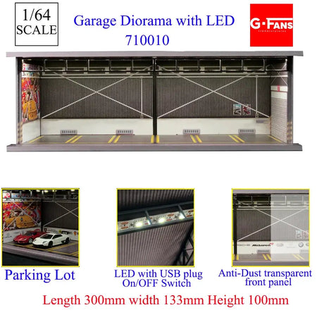 GFans 1:64 Diorama Car Garage &ndash; LED Lights Display 710010