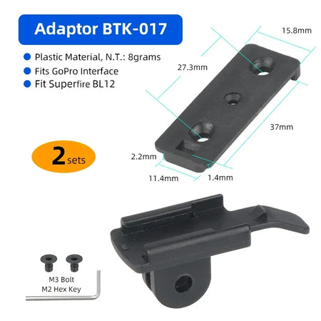 Deemount Front Light Stand Bracket &ndash; Super Lightweight GoPro Interface BTK017 2P / CN