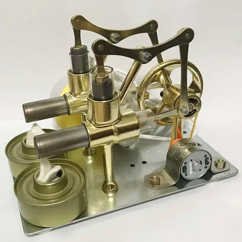 Balance Stirling Engine Model - Educational Steam Power Toy WHITE