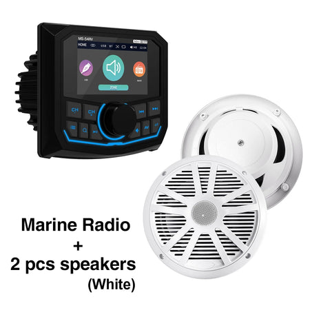 AKAMATE MS-54RV Boat Radio &ndash; Waterproof IPX5 Bluetooth Radio White