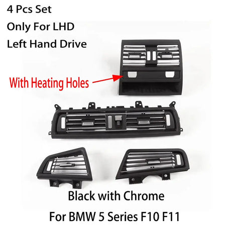 4 Pcs Kit Set Only For LHD Front Central Left Right Rear AC Conditioner Air Vent Grille For BMW 5 Series F10 F11 2010-2017 by InterCyprus Trading Ltd