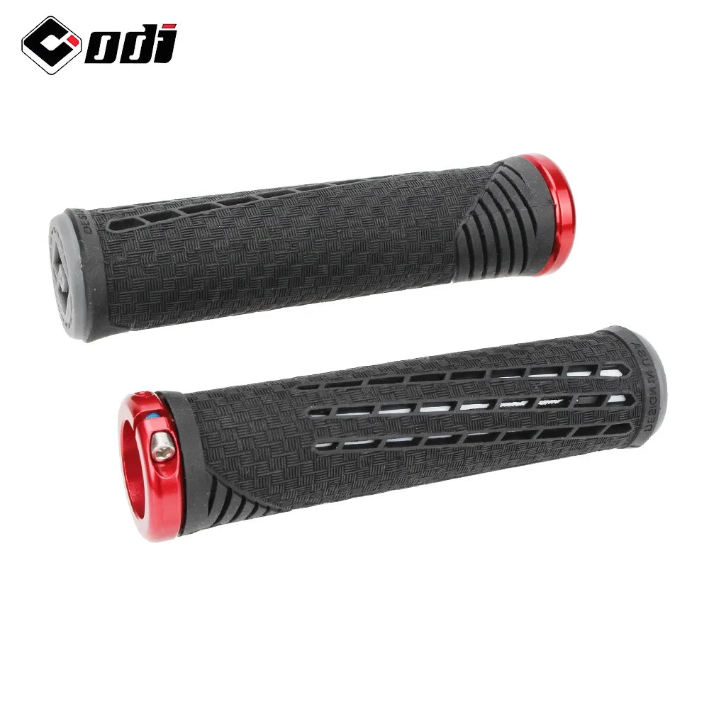 ODI CF Silicone Bike Grips with Carbon Fibre Reinforcement - Anti-slip Comfort CF-2 Black-Red