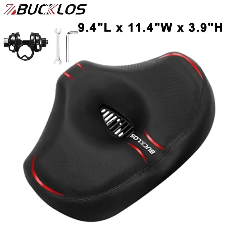 BUCKLOS Extra Wide Bicycle Saddle Oversize Bike Seat Shock Absorption Bicycle Seat for Peloton Exercise Bike Ebike Cruiser Bikes by InterCyprus Trading Ltd