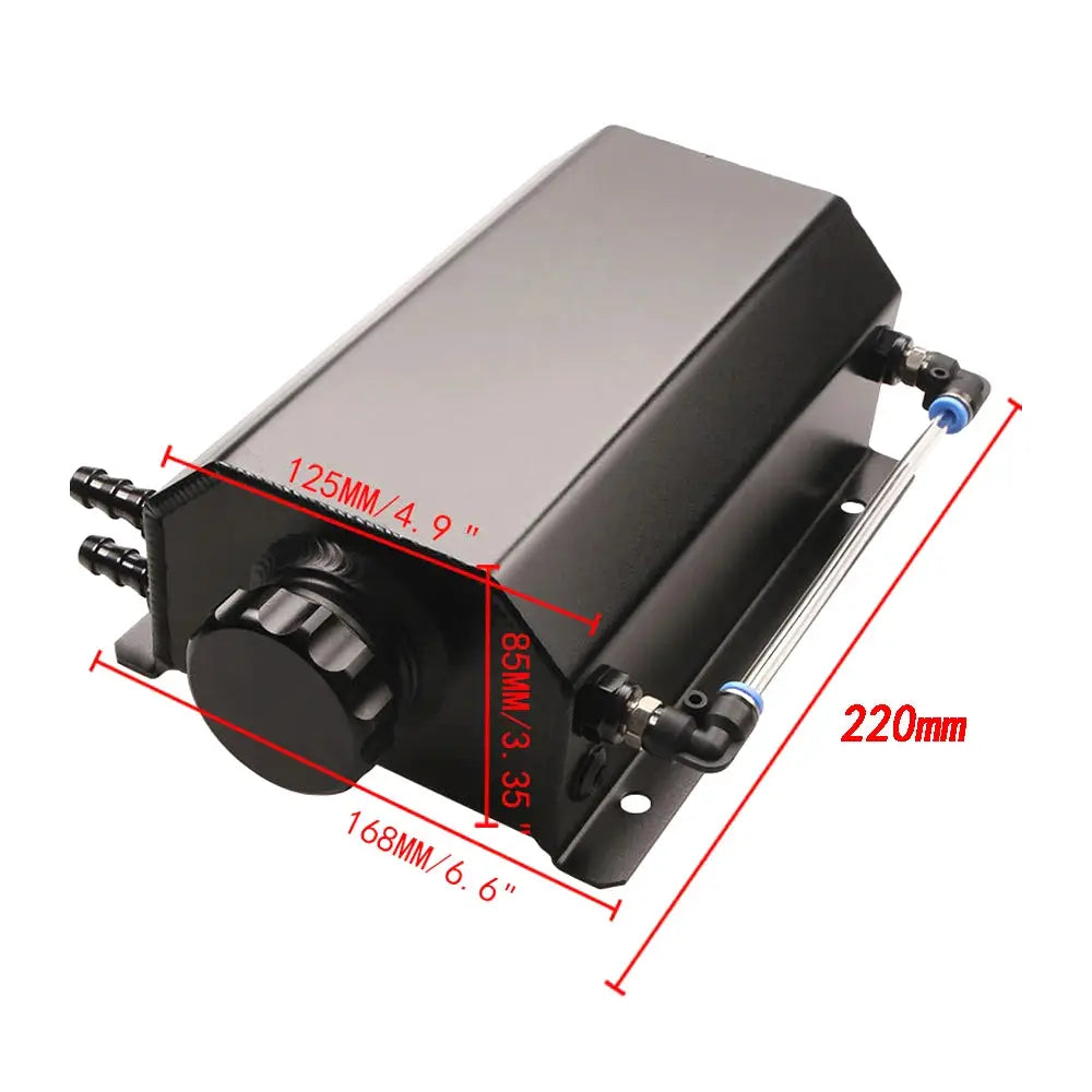 Universal Aluminum Alloy Engine Coolant Radiator Overflow Tank 1000ml/2000ml Square Overflow Tank 1L/2L With Drain Plug by InterCyprus Trading Ltd