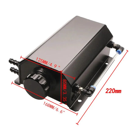 Universal Aluminum Alloy Engine Coolant Radiator Overflow Tank 1000ml/2000ml Square Overflow Tank 1L/2L With Drain Plug by InterCyprus Trading Ltd