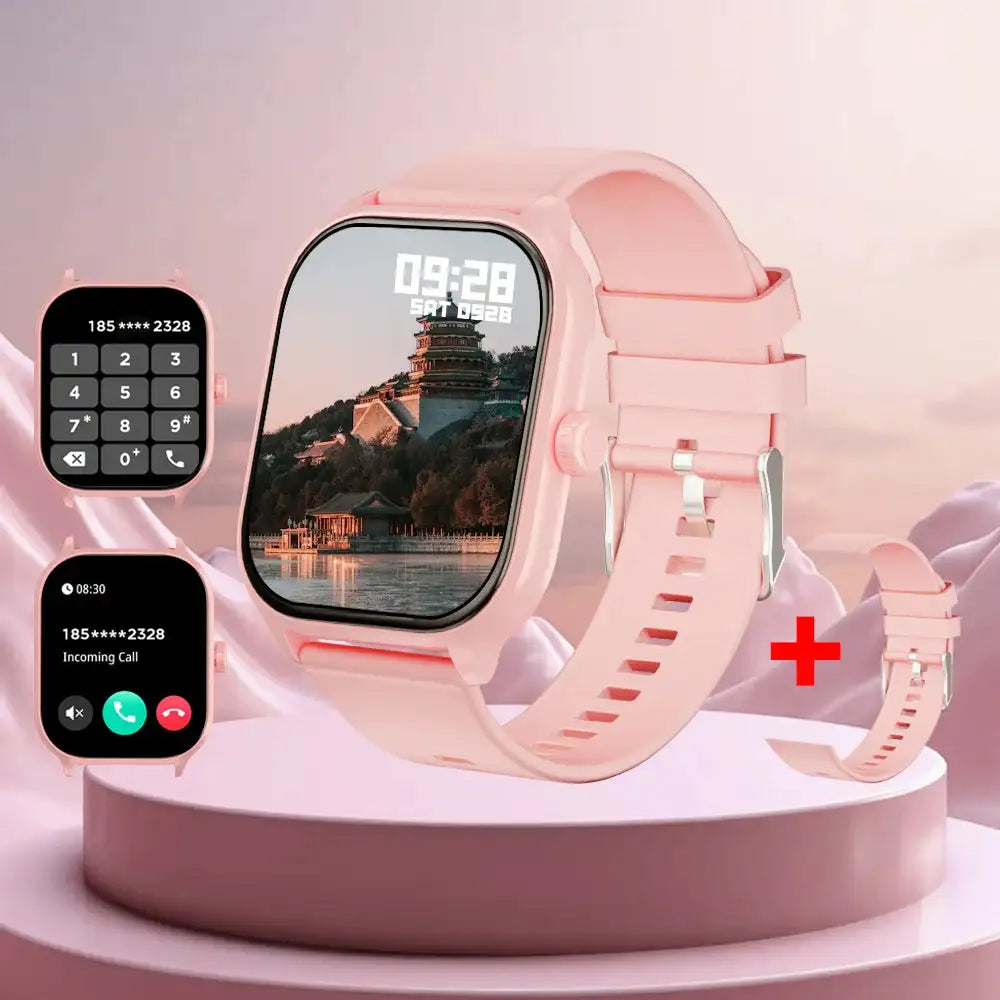 LAXASFIT 2025 Smart Watch 2.01 Inch Screen IP68 Waterproof Pink
