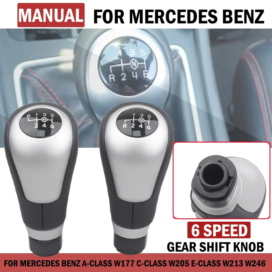 Car Gear Shift Knob 6 Speed Manual Gearbox Handball For Mercedes Benz A-Class W177 C-Class W205 E-Class W213 W246 Auto Parts