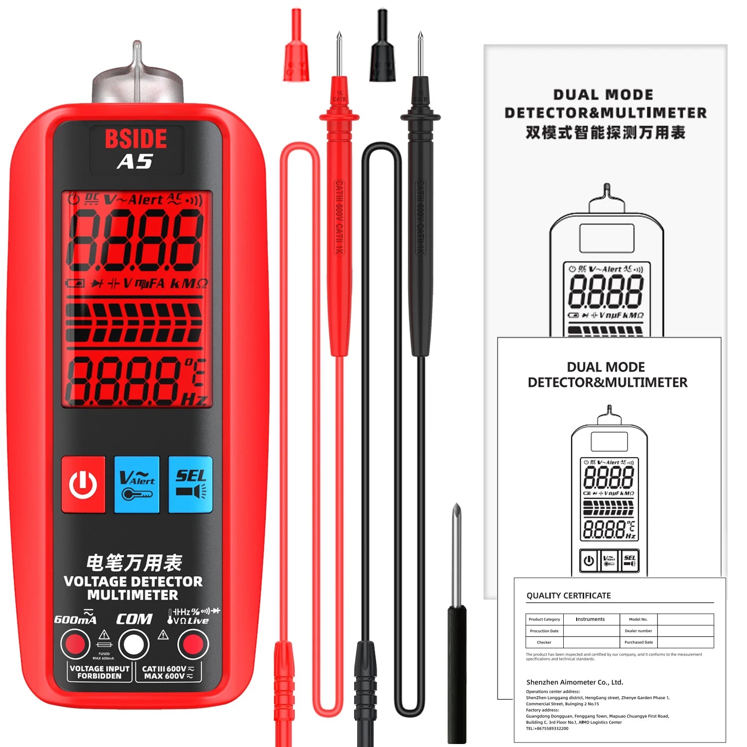 BSIDE A5 A5X Voltage Tester &ndash; Non Contact Voltage Detector A5 / CHINA