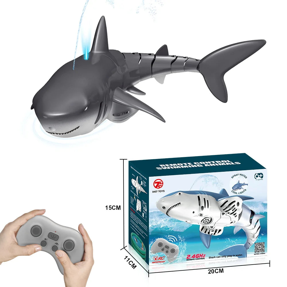 Remote Control Whale Shark Boat for Kids Age 8-12 black spray shark