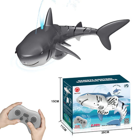 Remote Control Whale Shark Boat for Kids Age 8-12 black spray shark