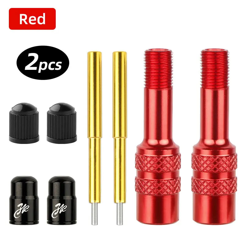 Deemount Fork AV Valve Extender &ndash; Durable Aluminum Alloy Design RED 2PCS / CHINA