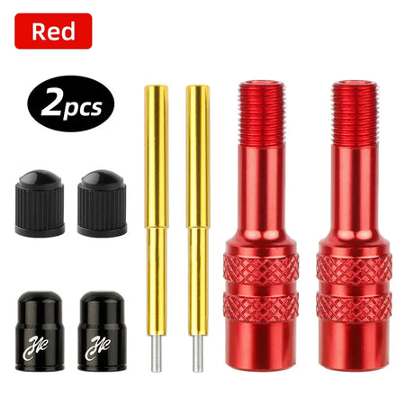 Deemount Fork AV Valve Extender &ndash; Durable Aluminum Alloy Design RED 2PCS / CHINA