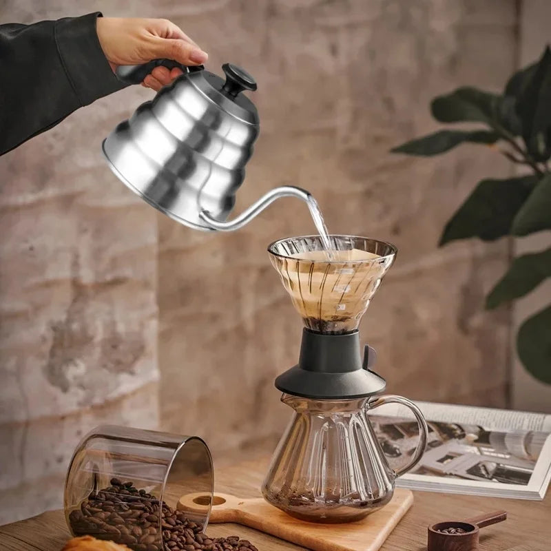Premium Stainless Steel Pour Over Coffee Pot with Thermometer