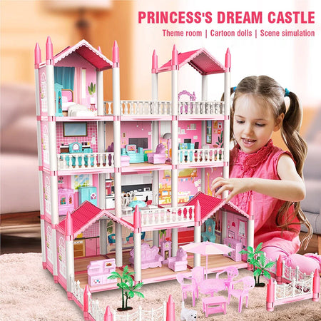 Large Doll House Villa Set - 3D DIY Princess Castle Toy
