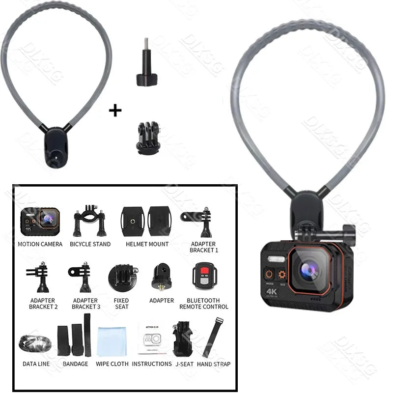 4K HD Wifi Camera &ndash; 170 Degree Wide Angle and Waterproof Design With Neck bracket / NO Card