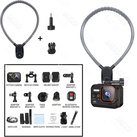 4K HD Wifi Camera &ndash; 170 Degree Wide Angle and Waterproof Design With Neck bracket / NO Card