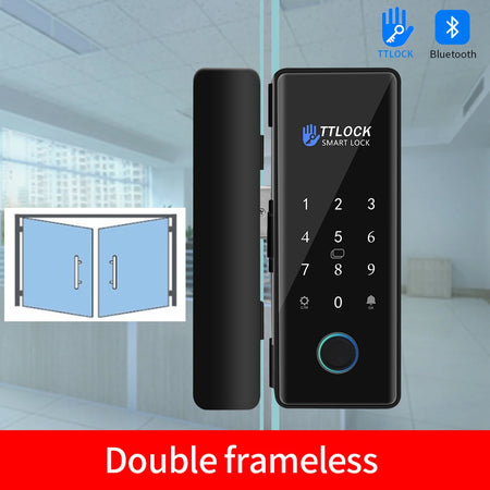 K190SJ-TTO TTLOCK APP Glass Door Lock &ndash; Biometric Access K190SJ-2-frameless