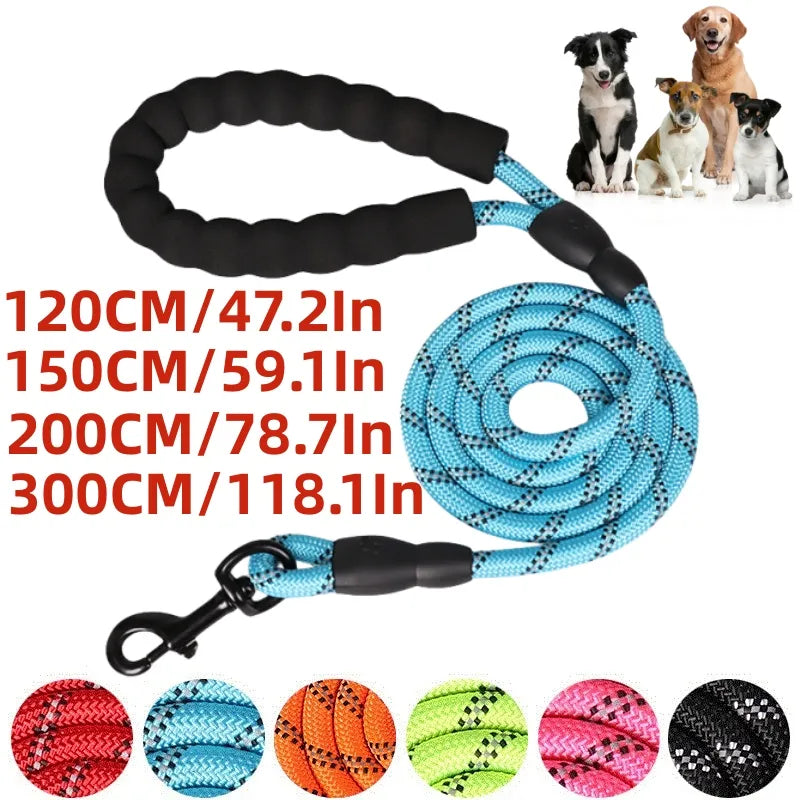 🟠 120/150/200/300CM Strong Leashes for Dogs Soft Handle Dog Leash Reinforced Leash for Small Medium Large Dogs Big Dog Supplies