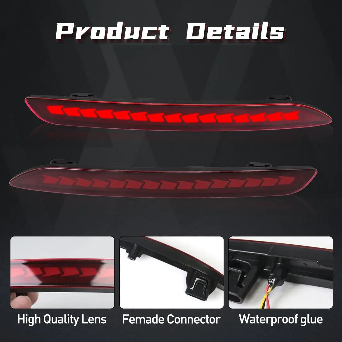For Honda Accord 2023 2024 LED Rear Bumper Reflector Light Auto Brake Warning Lamp Waterproof Multi-function Car Accessories by InterCyprus Trading Ltd