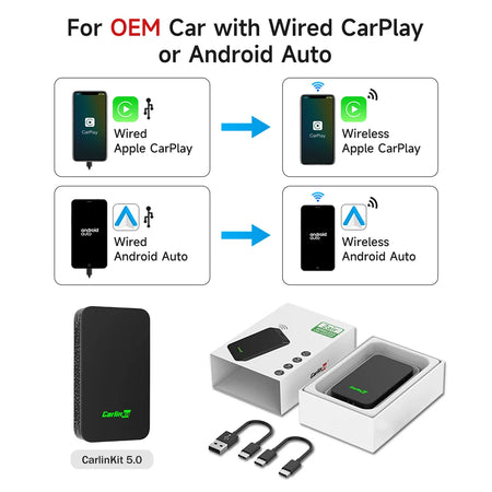 CarlinKit 5.0 &amp; 4.0 &ndash; Wireless CarPlay and Android Auto Adaptor Genuine Guarantee / CarlinKit 5.0