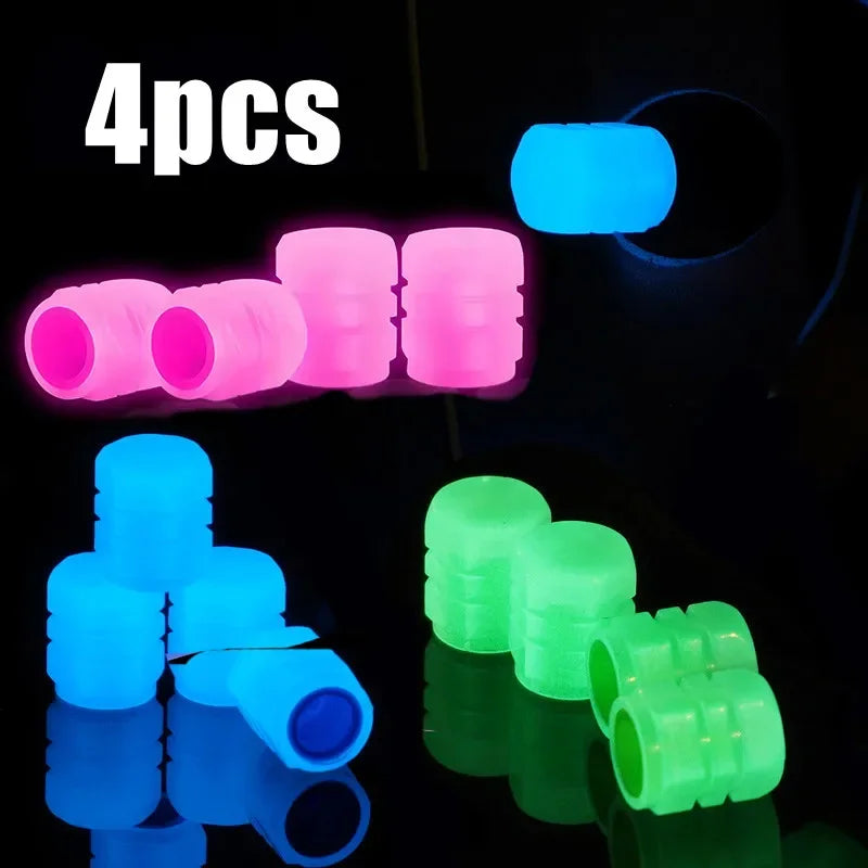 4PCS Motorcycle Valve Caps &ndash; Luminous Design for Enhanced Visibility