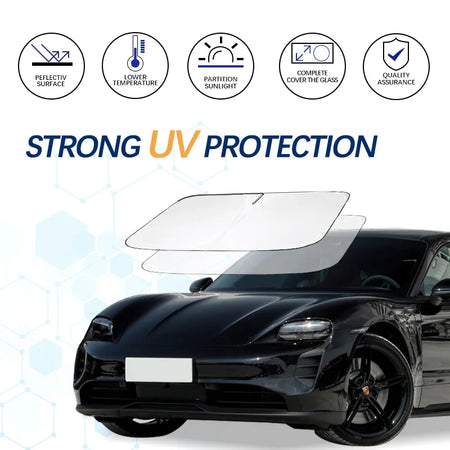 Porsche Taycan Windshield Sun Shade - UV Blocking &amp; Foldable Sun Visor Protector