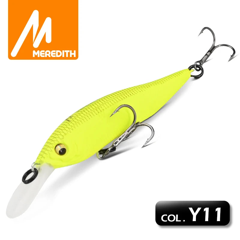 MEREDITH Jerkbait 75mm - Slow Sinking Pike/Zander Lure, 2.4M Deep X-NANAHAN-75SS-Y11 / 75mm / CHINA