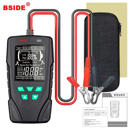 BSIDE Q11 Car Battery Tester 12V 24V Lead Acid Capacity